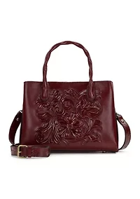 Genovese Top Handle Crossbody with Tooled Strap