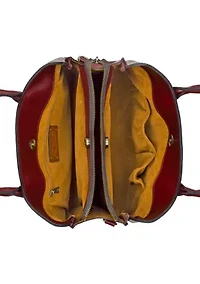 Genovese Top Handle Crossbody with Tooled Strap