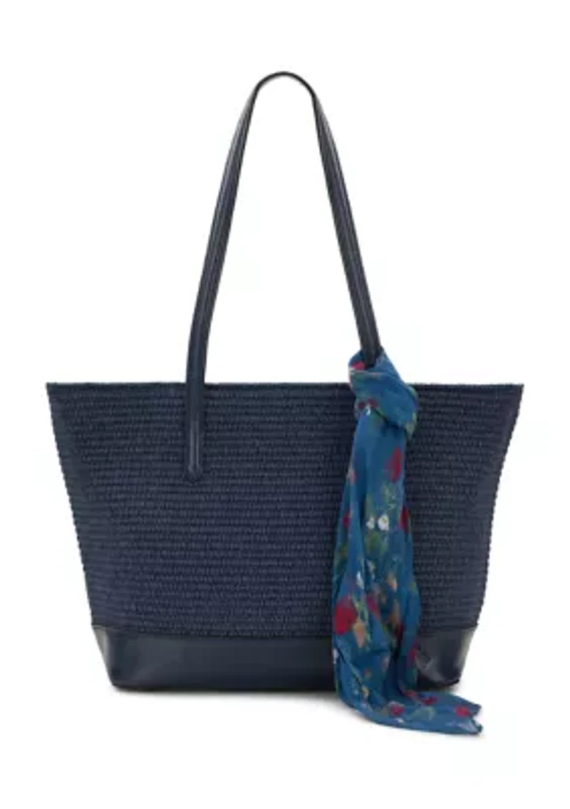 Verzi Tote with Scarf - Woven Raffia