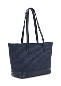Verzi Tote with Scarf - Woven Raffia