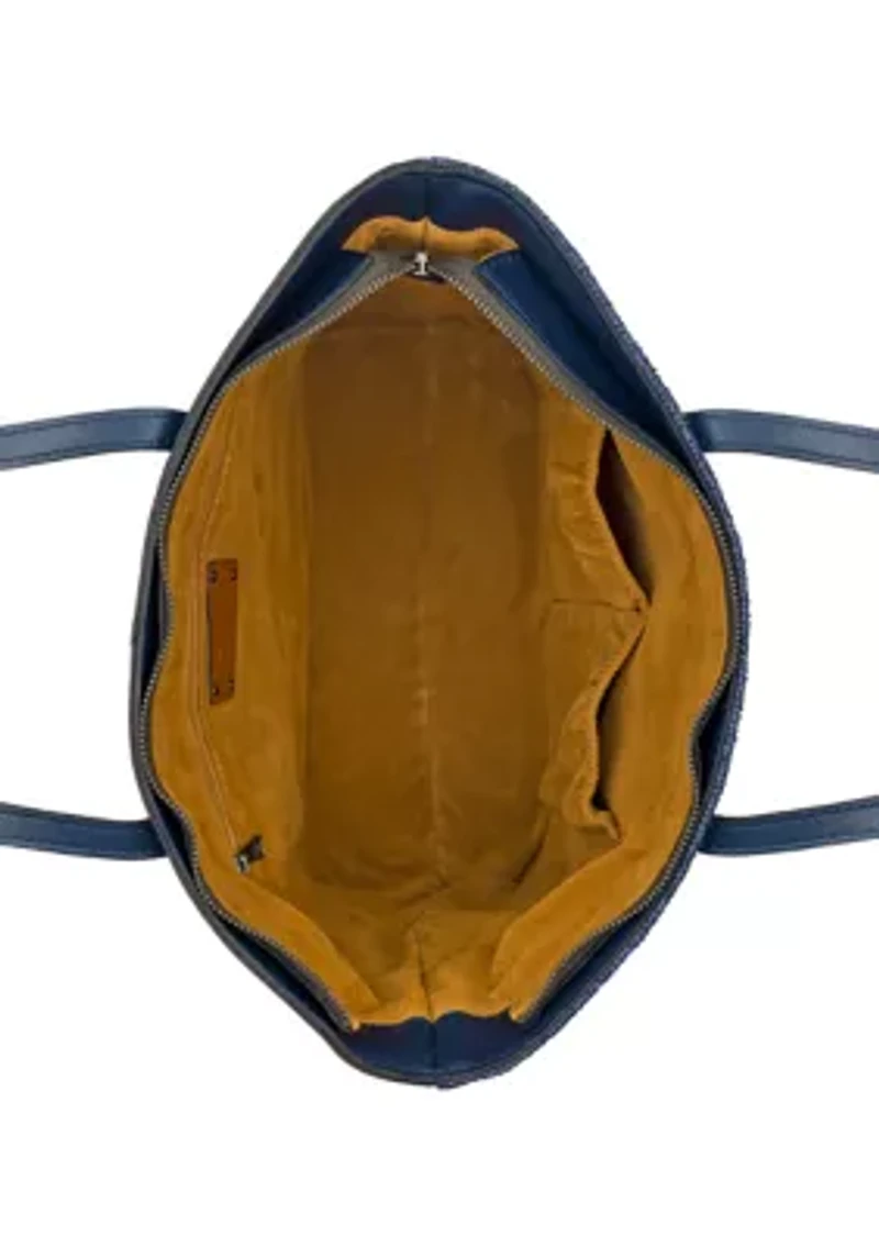 Verzi Tote with Scarf - Woven Raffia