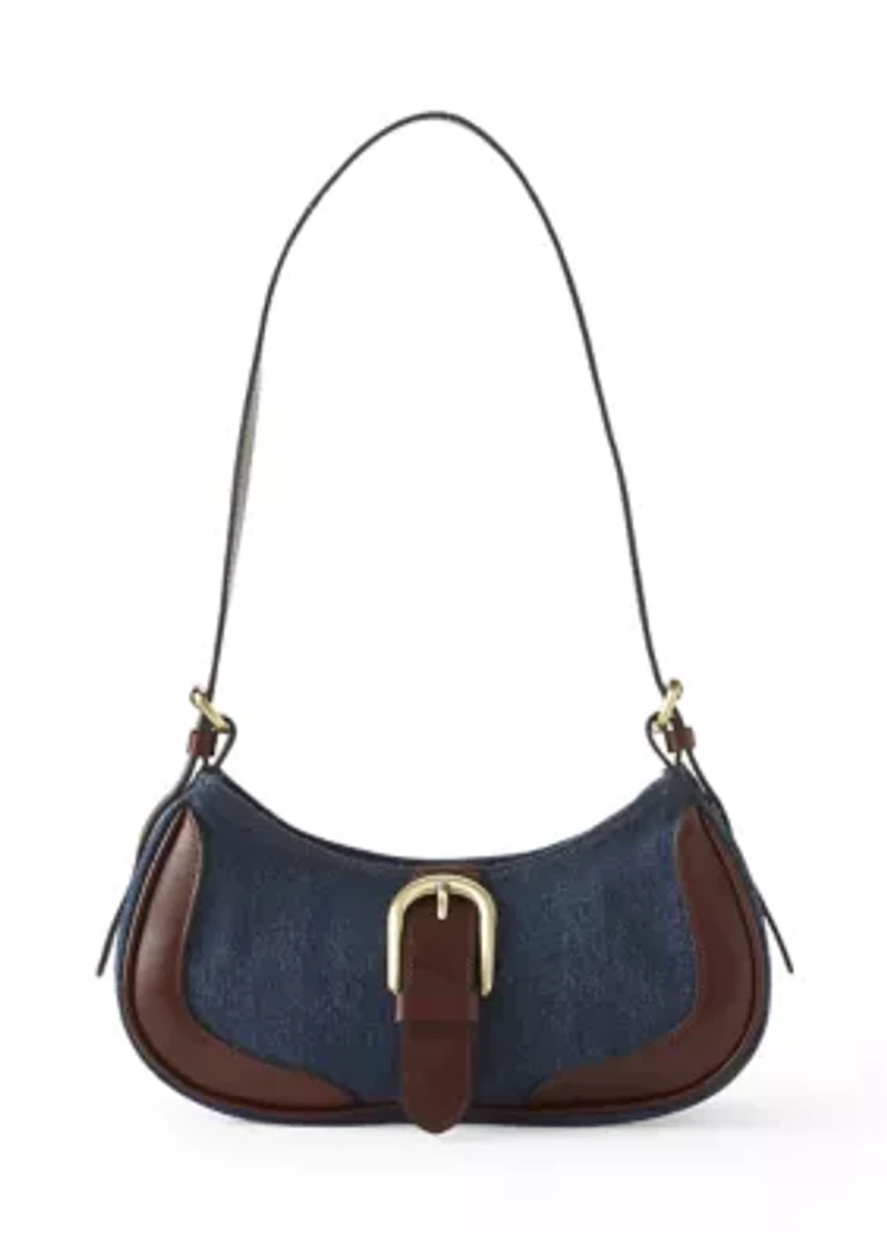 Valdieri Adjustable Baguette Denim Bag