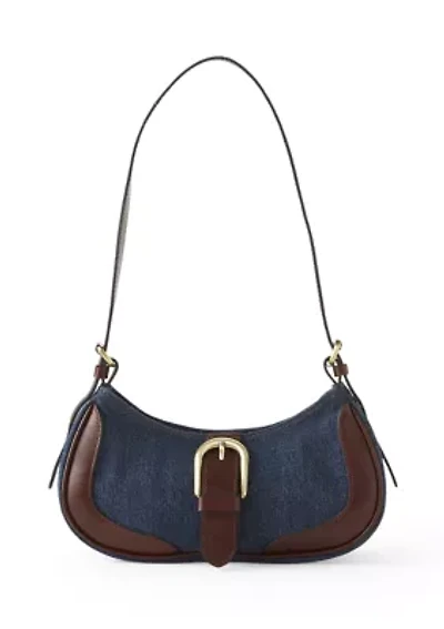 Valdieri Adjustable Baguette Denim Bag