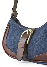 Valdieri Adjustable Baguette Denim Bag