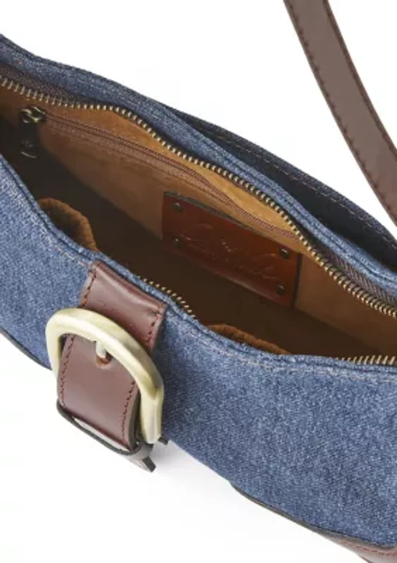 Valdieri Adjustable Baguette Denim Bag