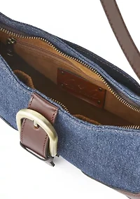Valdieri Adjustable Baguette Denim Bag