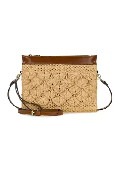 Yvette Scalloped Raffia Clutch Crossbody