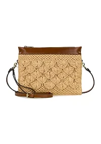 Yvette Scalloped Raffia Clutch Crossbody