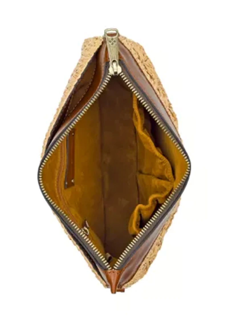 Yvette Scalloped Raffia Clutch Crossbody