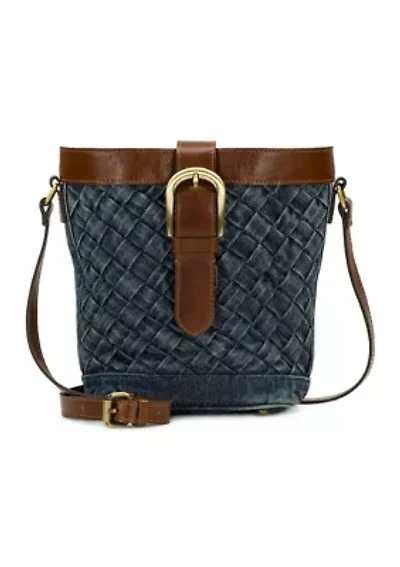 Washed Woven Denim Margaux Crossbody Bag
