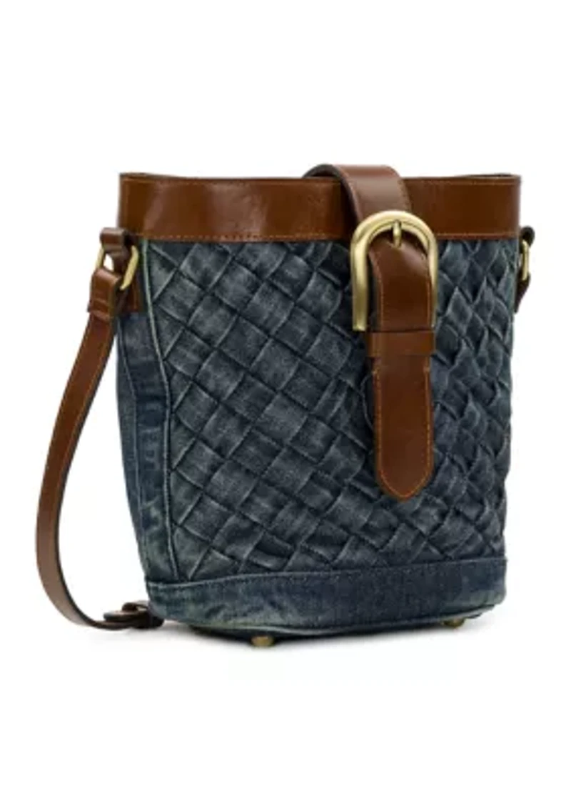 Washed Woven Denim Margaux Crossbody Bag