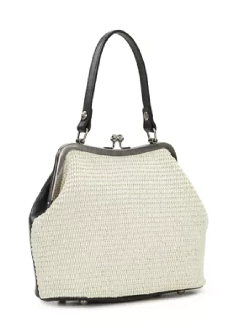 Laureana Frame Satchel - Woven Raffia