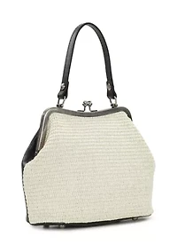 Laureana Frame Satchel - Woven Raffia