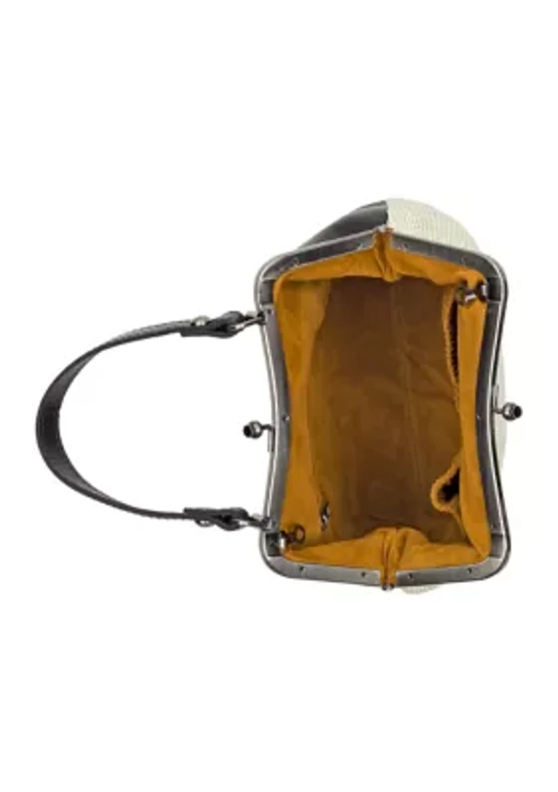 Laureana Frame Satchel - Woven Raffia