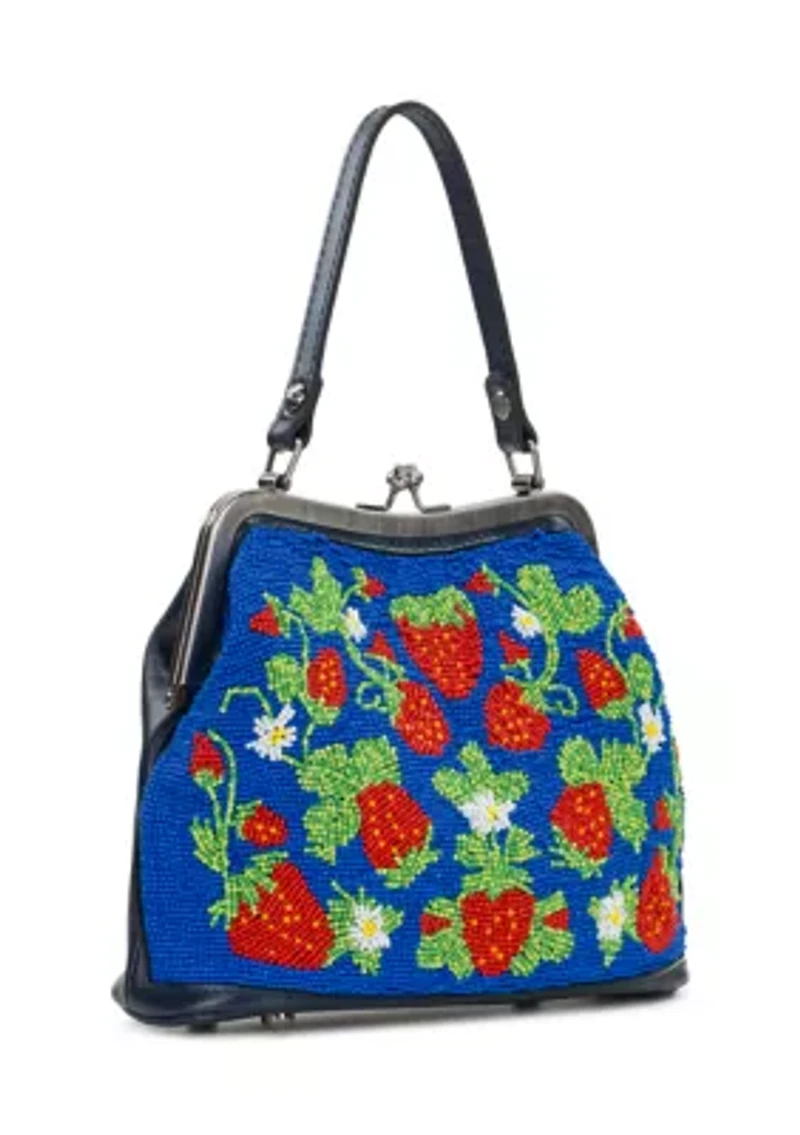 Laureana Frame Satchel - Strawberry Beaded