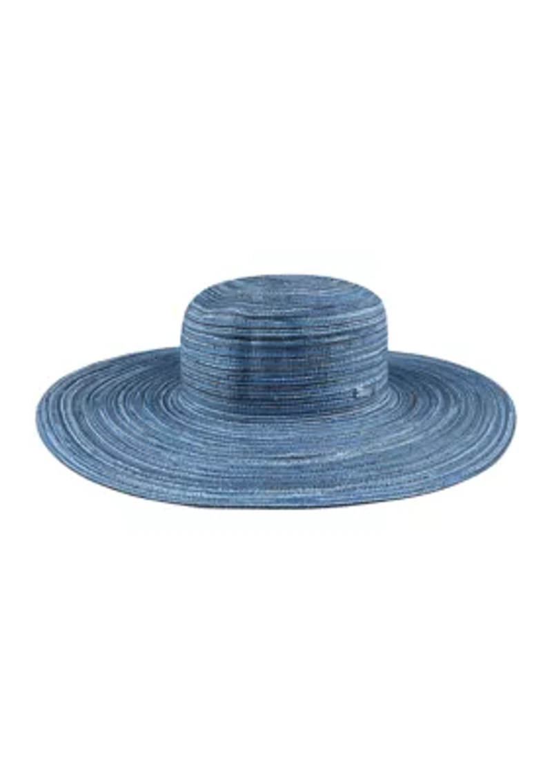 Multi Colored Straw Wide Brim Floppy Hat