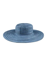 Multi Colored Straw Wide Brim Floppy Hat