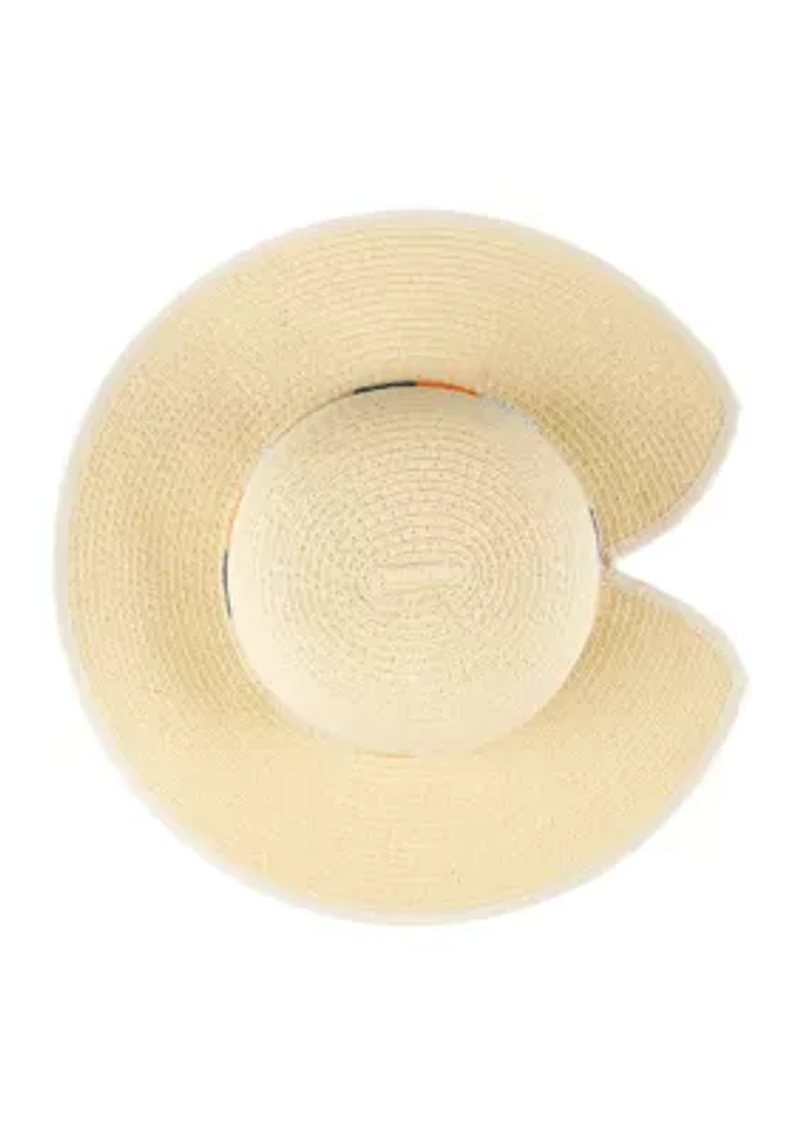 Domed Top Straw Hat with Multi Colored Rope Band