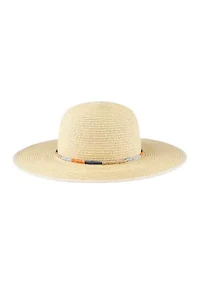 Domed Top Straw Hat with Multi Colored Rope Band
