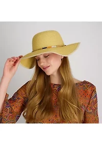 Domed Top Straw Hat with Multi Colored Rope Band