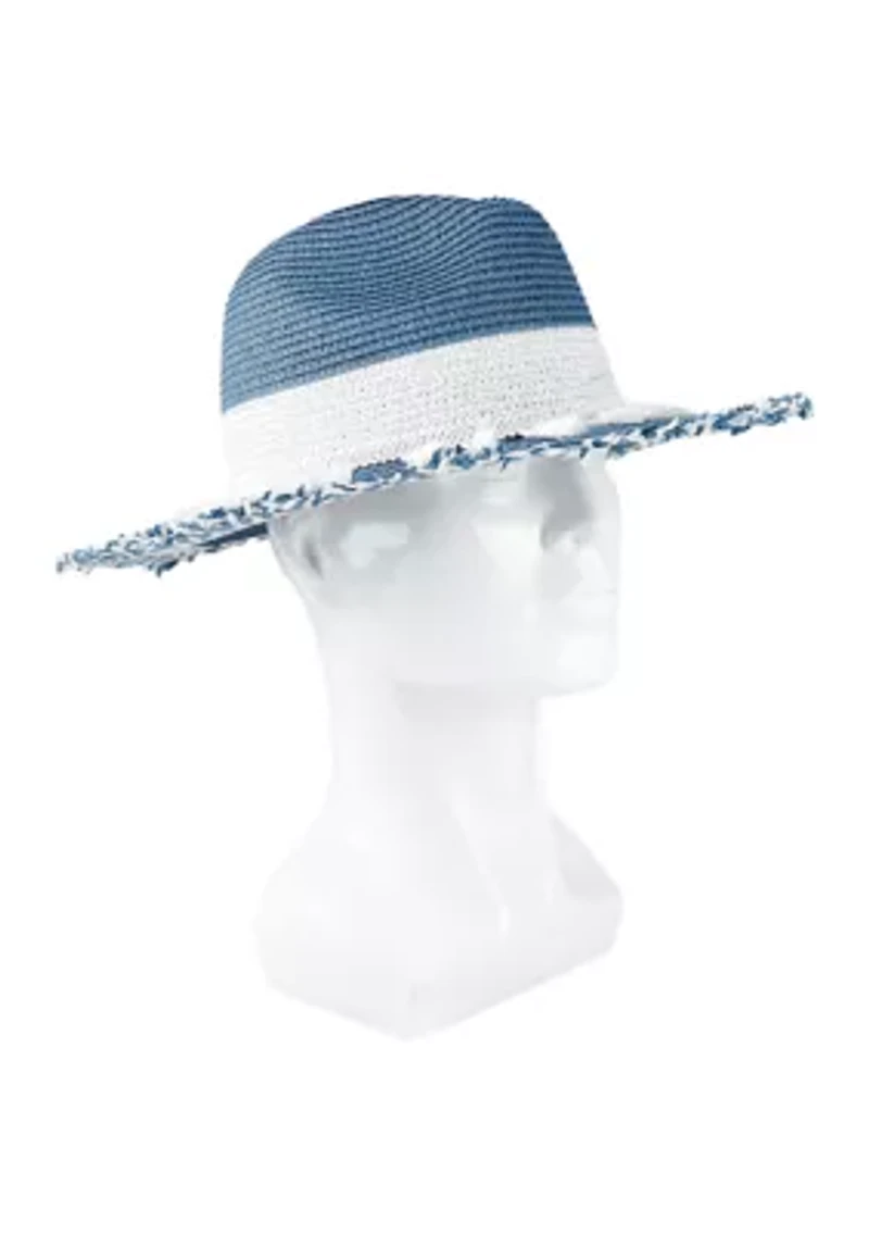 Fashion Straw Wide Brim Fringe Tassel Hat