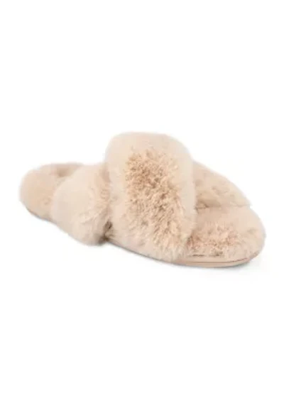 Women's High Plush Cross Slide Slippers