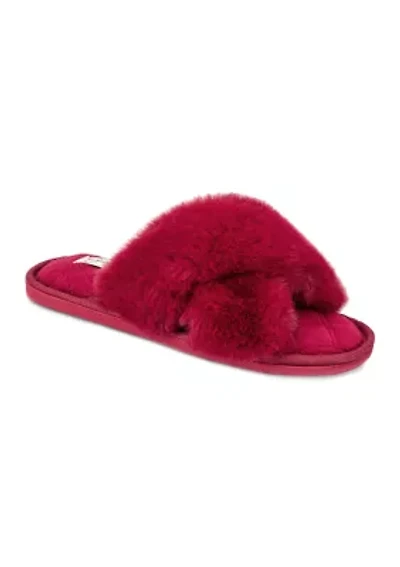 Women's Plush Cross Slide Slippers