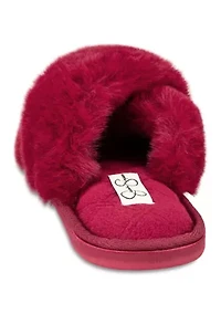 Women's Plush Cross Slide Slippers