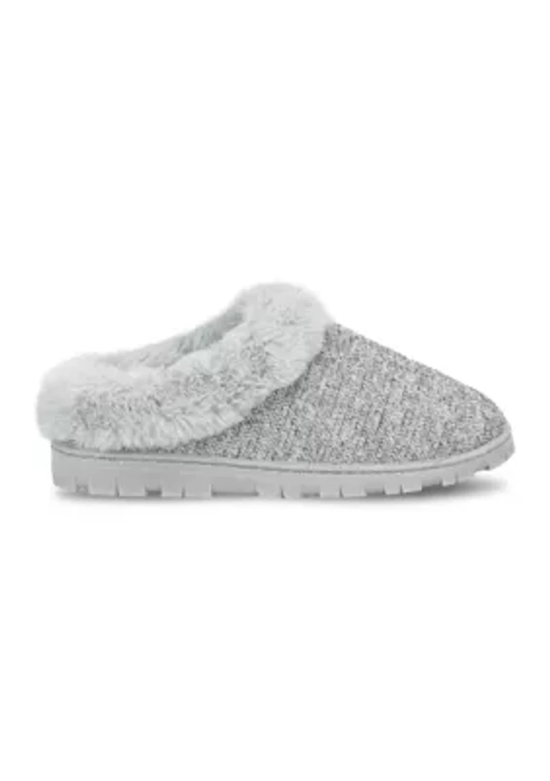 Women's Lurex Knit Clog Slipper
