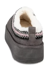 Women's Microsuede Platform Clog Slippers