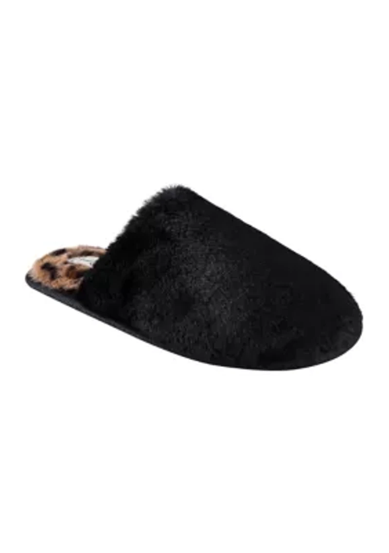 Plush Leopard Printed Slippers