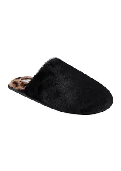 Plush Leopard Printed Slippers