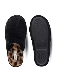 Plush Leopard Printed Slippers