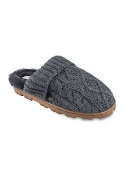 Cable Knit Clog Slippers