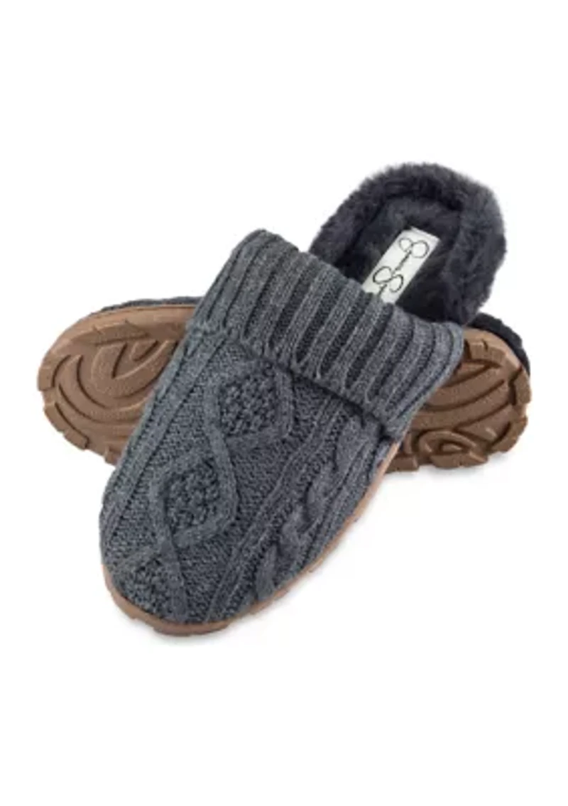 Cable Knit Clog Slippers