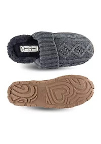 Cable Knit Clog Slippers
