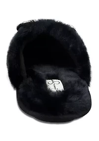 Bead Bow One Band Slide Slippers