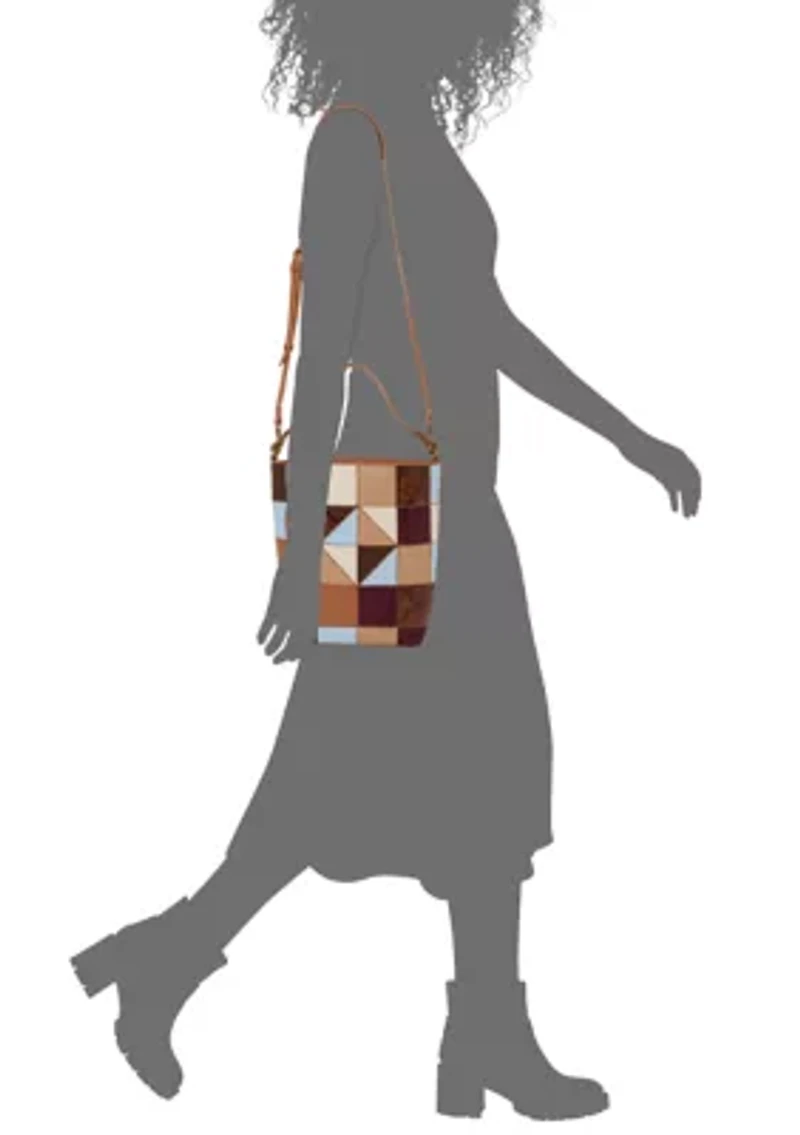 Lyna Patchwork Pull On Bucket Bag