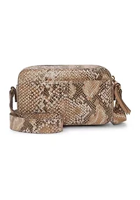 Mora Snakeskin Crossbody Camera Bag