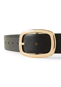 Belt with Square Oval Buckle