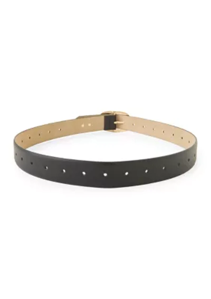 Belt with Square Oval Buckle