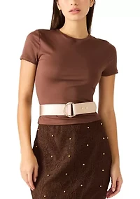 Snap Back Straw Stretch Belt