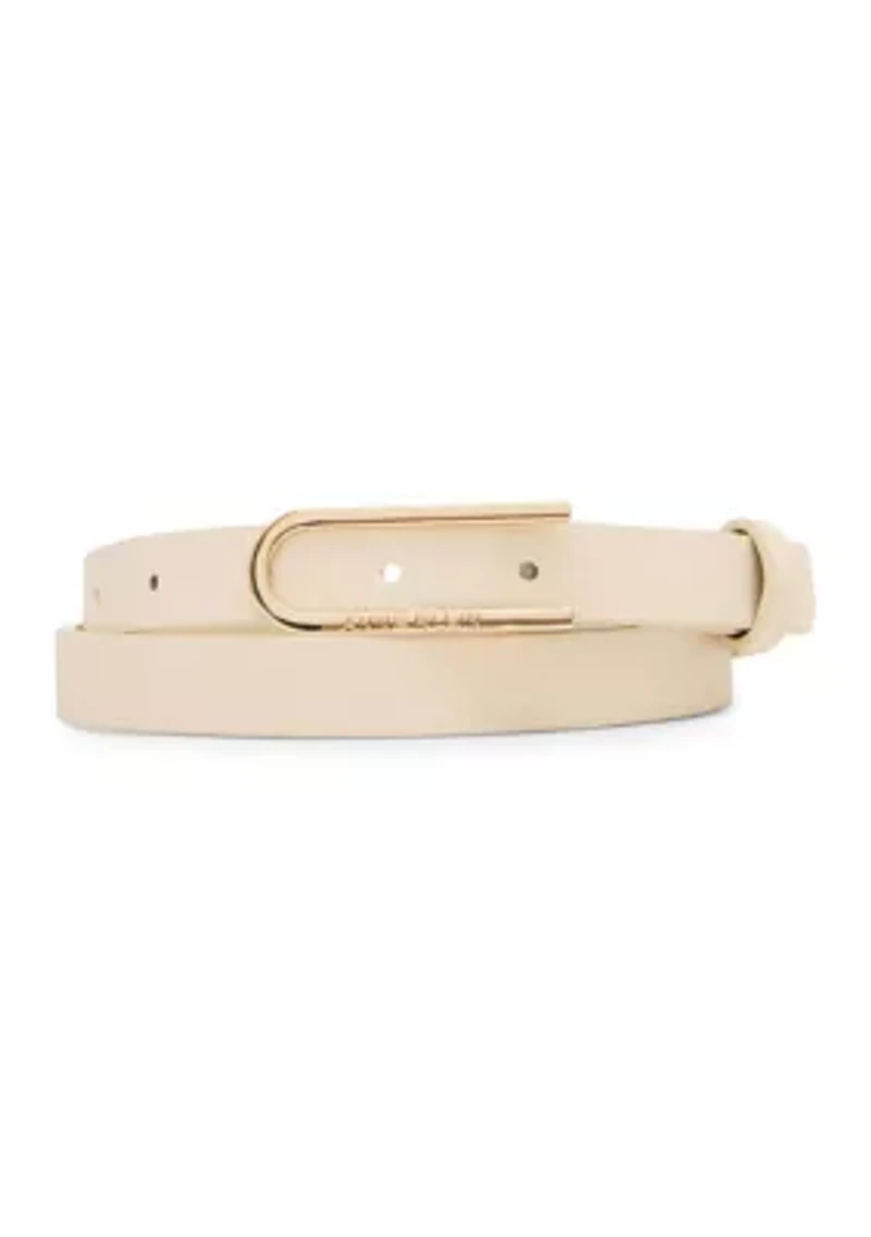 Covered Buckle Skinny Pebble 2Fer Belt