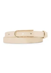 Covered Buckle Skinny Pebble 2Fer Belt