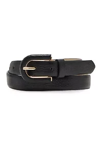 Covered Buckle Skinny Pebble 2Fer Belt