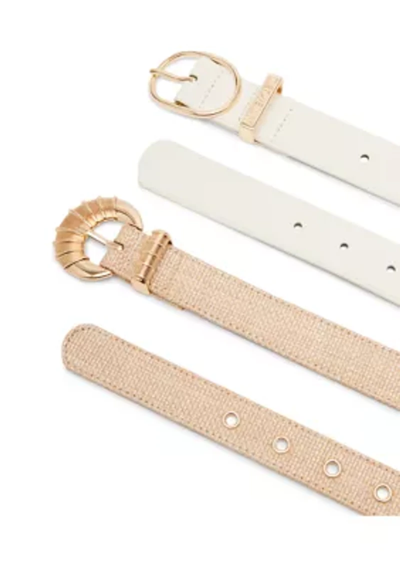 Engraved Metal Keeper Belt - 2 Pack