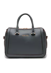 Zip Satchel with Detachable Crossbody Strap