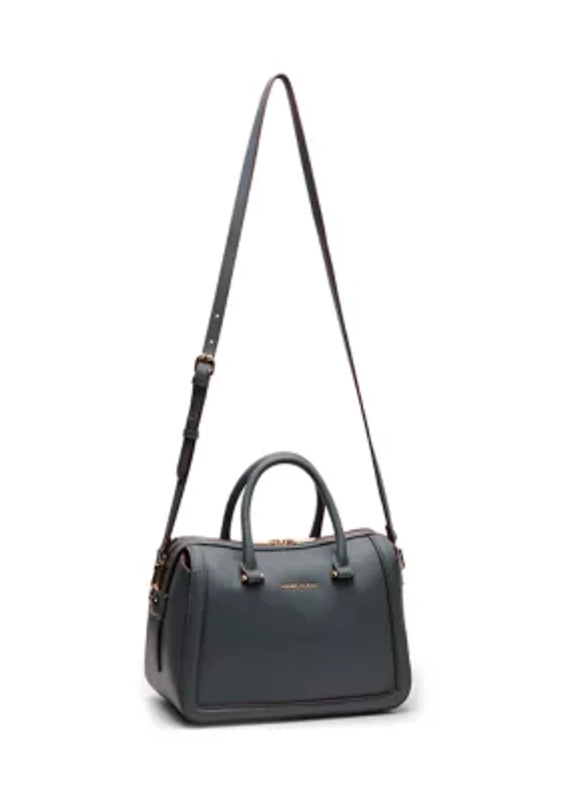 Zip Satchel with Detachable Crossbody Strap