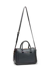 Zip Satchel with Detachable Crossbody Strap