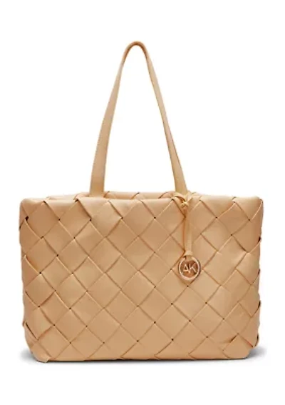 Woven Large Tote with Pouch